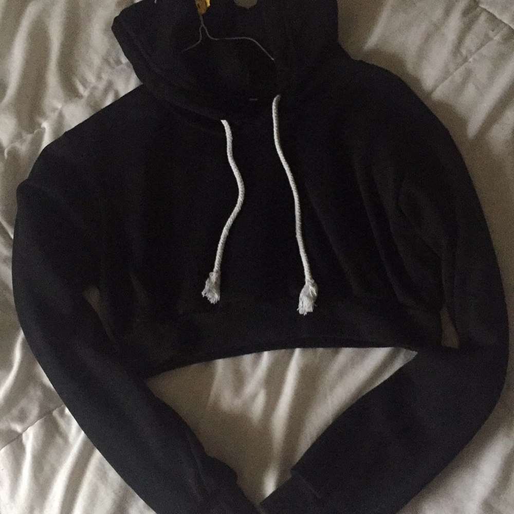 Soft black cropped hoodie